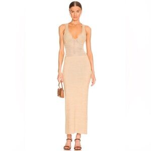 Torn by Ronny Kobo collection midi dress in lark/white